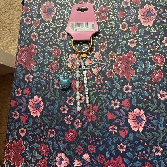 LITTLE WORDS PROJECT O/S Keychain -Blue Heart, Gold Chain, Beads ‘YOU GOT THIS’! - Picture 2 of 8